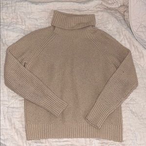 Waffle Knit Turtleneck Sweater